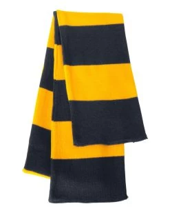 Sportsman Rugby-Striped Knit Scarf, One Size, White/Heather Grey -Outfit Fashion Shop e8f894fe 9dea 4408 91a7 662d0767da7b