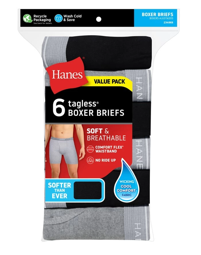 Hanes Men's Tagless® Boxer Briefs 6-Pack 5 Hanes Men's Tagless® Boxer Briefs 6-Pack - Image 3