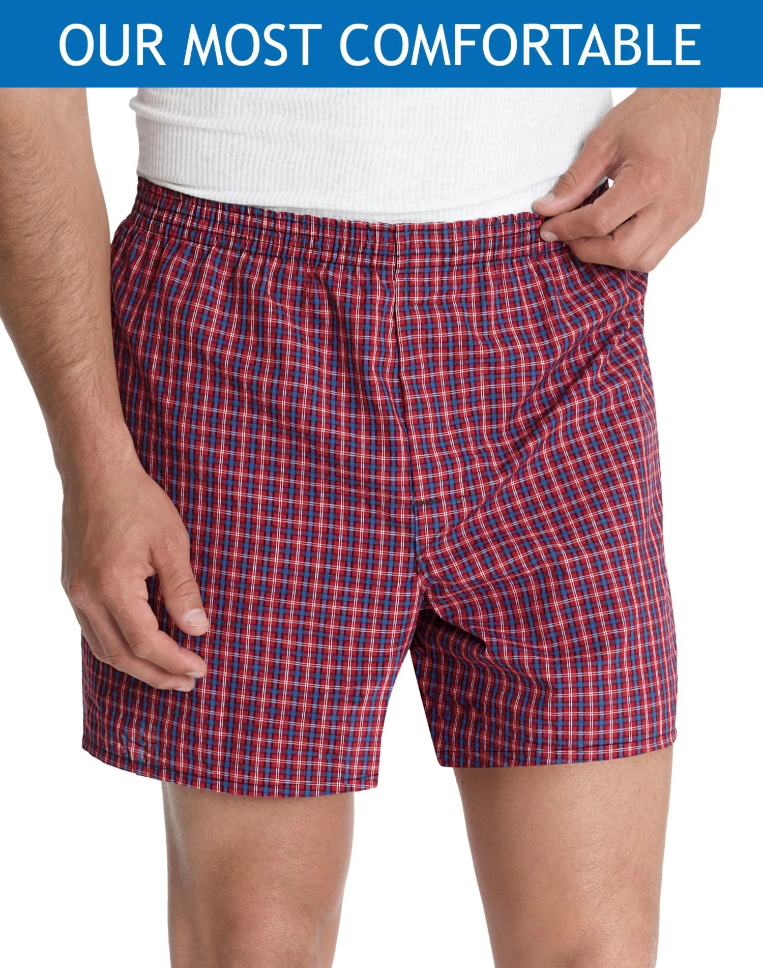 Hanes Classics Men's Yarn Dye Exposed Waistband Boxer 5-Pack 7 Hanes Classics Men's Yarn Dye Exposed Waistband Boxer 5-Pack - Image 5