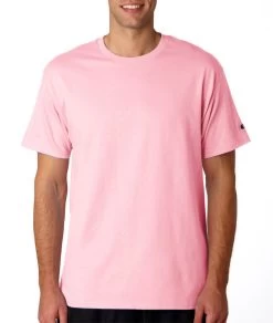 Champion Men's Basic Tee -Outfit Fashion Shop t425 pale pink